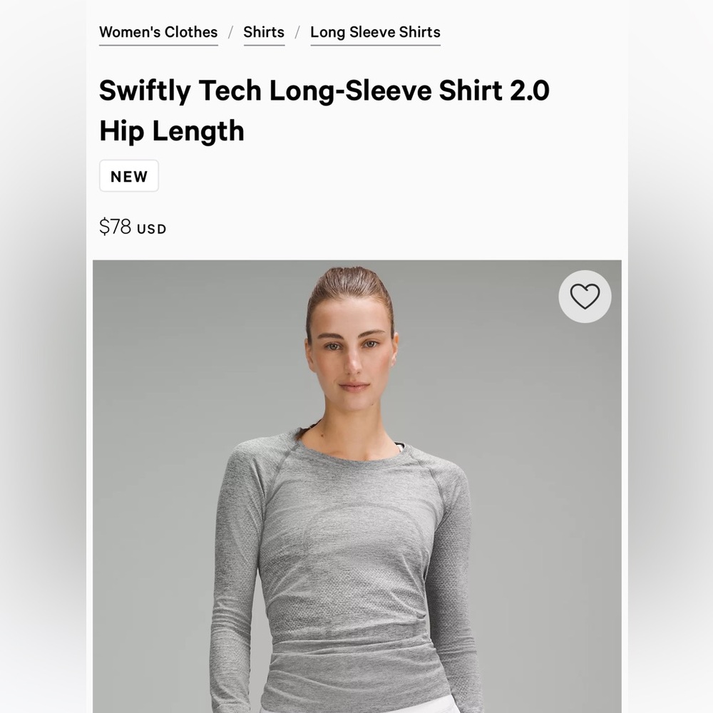 lululemon athletica Gray Long Sleeve Tee